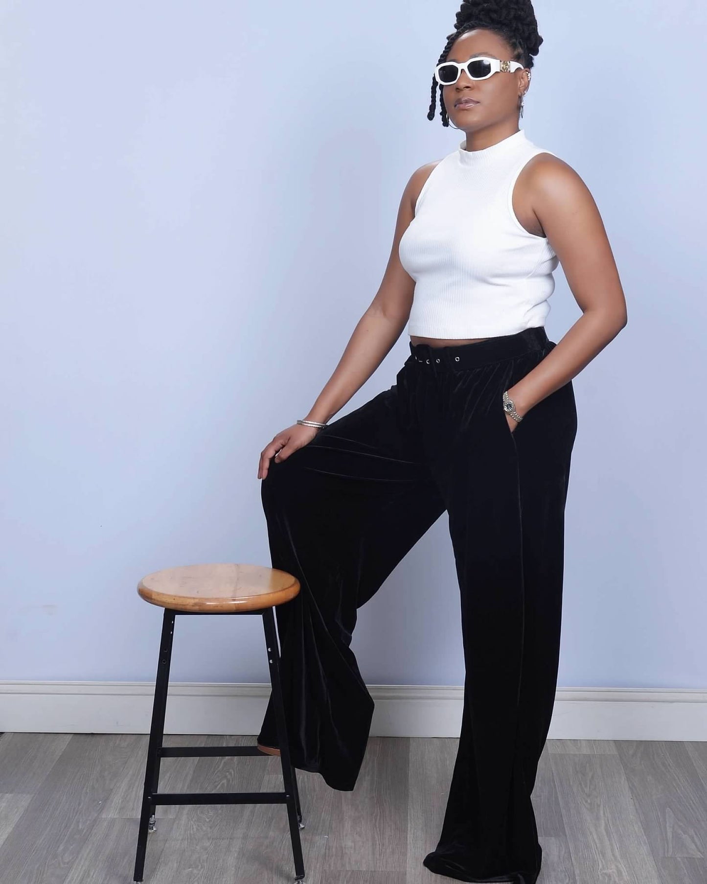 Valencia Velvet Pant - Noir