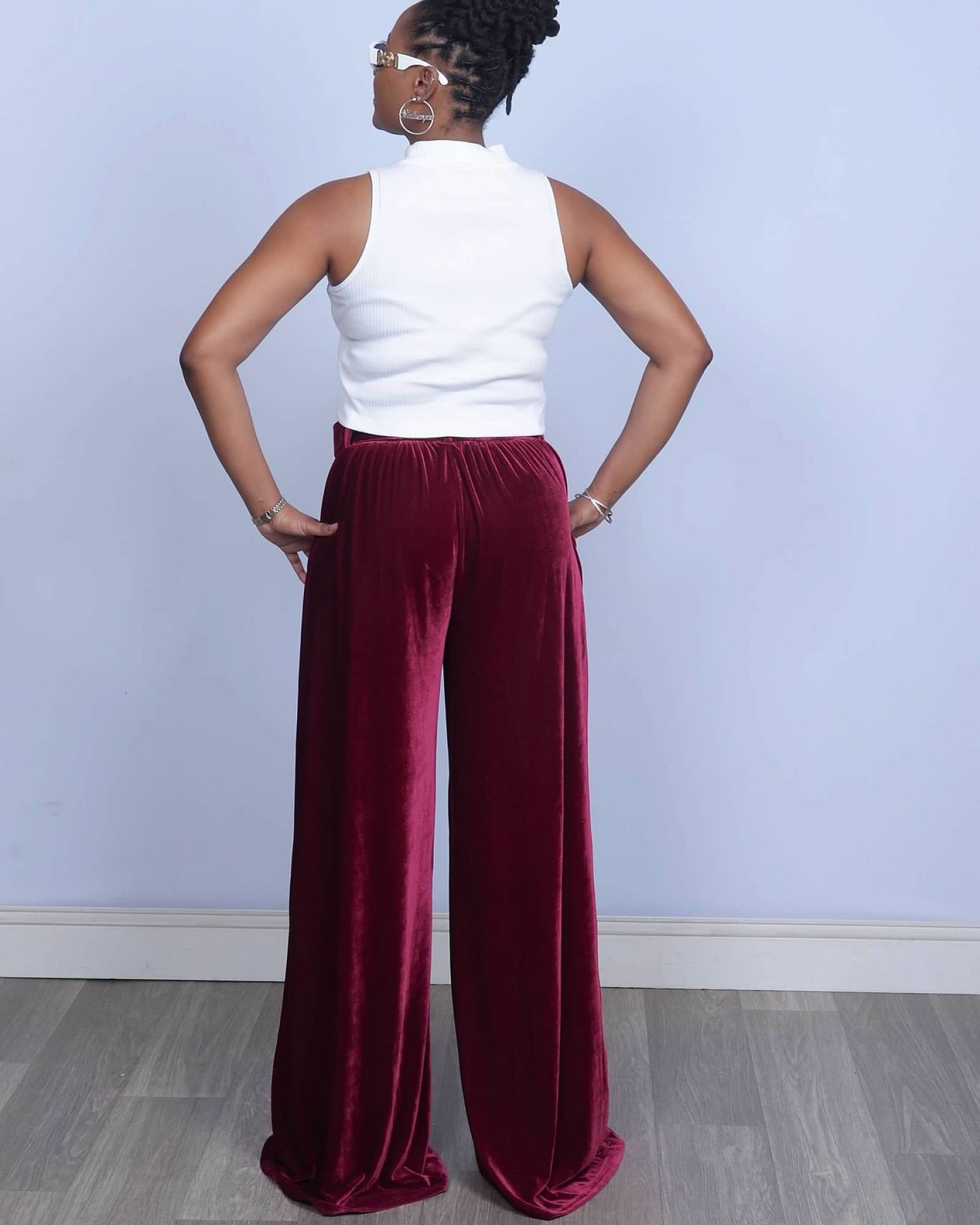 Valencia Velvet Pant - Burgundy