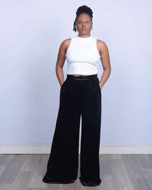 Valencia Velvet Pant - Noir