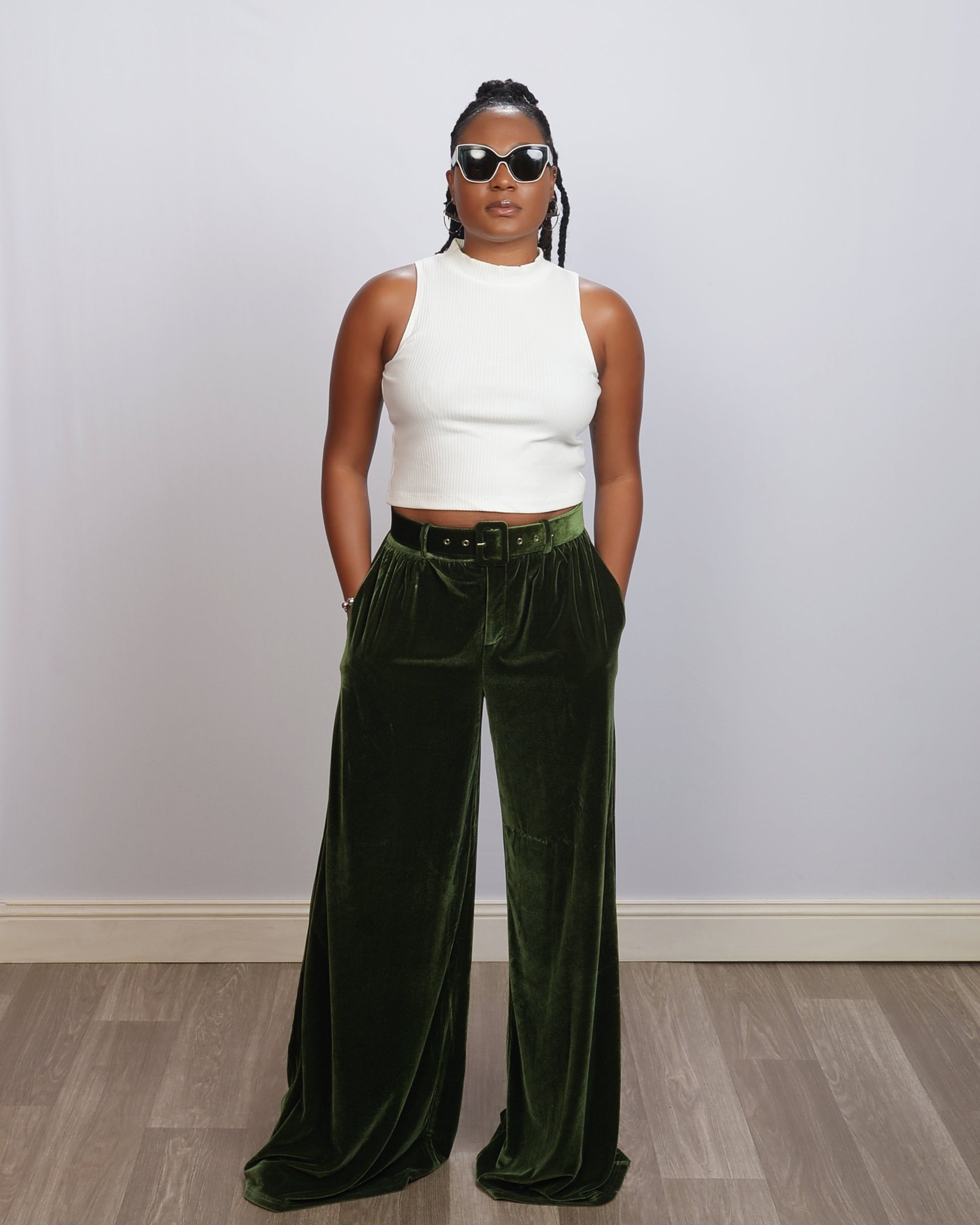 Valencia Velvet Pant - Emerald